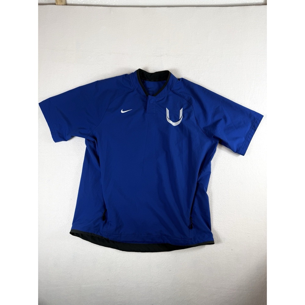 Nike Indianapolis Colts Short Sleeve Outerwear Pullover Mens L Blue Windshirt